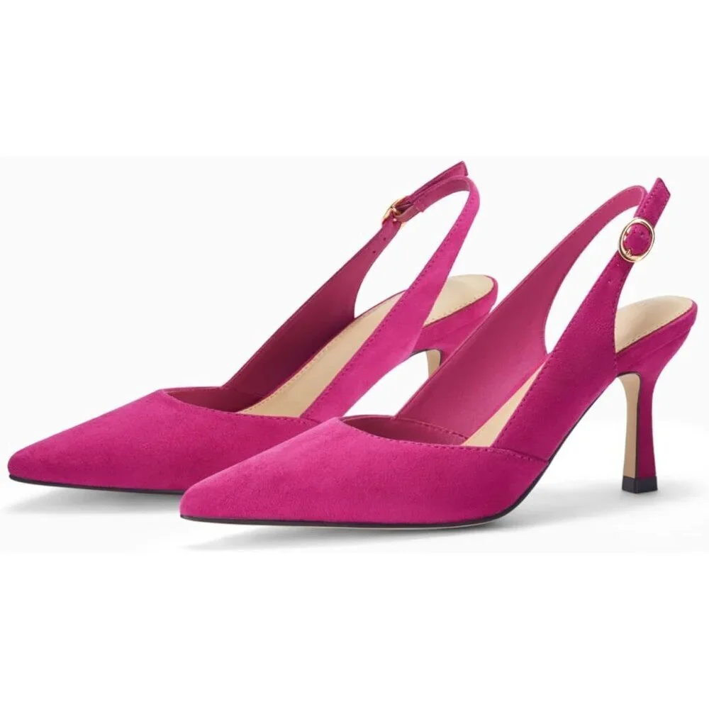 Women's Roee Red Kitten Heels Closed Pointed Toe Wedding Party Dress Pumps